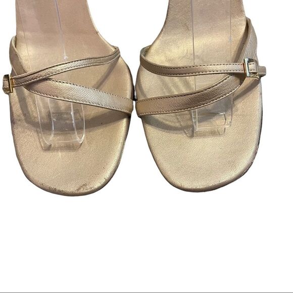 St John Gold /Champagne Metallic Open Toe and Open Heel Strappy Shoes Size 8 - Picture 3 of 11